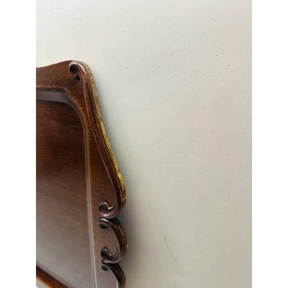 Vintage SE Overton Genuine Mahogany Bentwood Serving Tray Scalloped Edge 441 - Picture 7 of 9